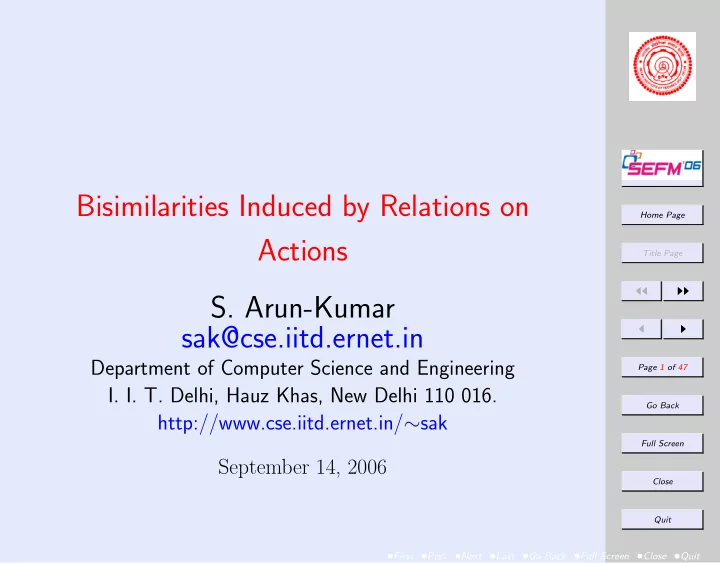 bisimilarities induced by relations on