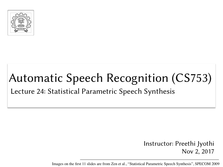 automatic speech recognition cs753 automatic speech