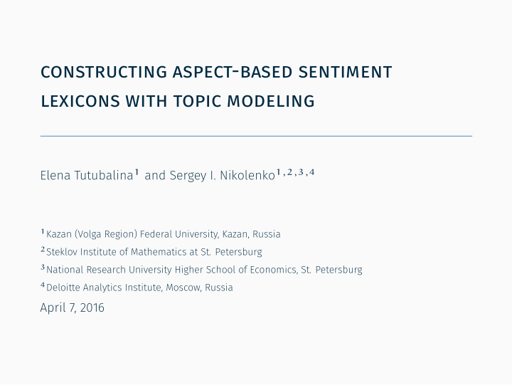 constructing aspect based sentiment lexicons with topic