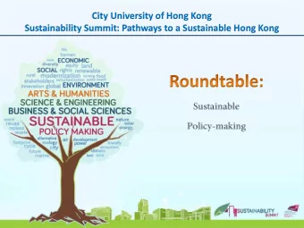 City University of Hong Kong  Sustainability Summit: Pathways to a Sustainable Hong Kong