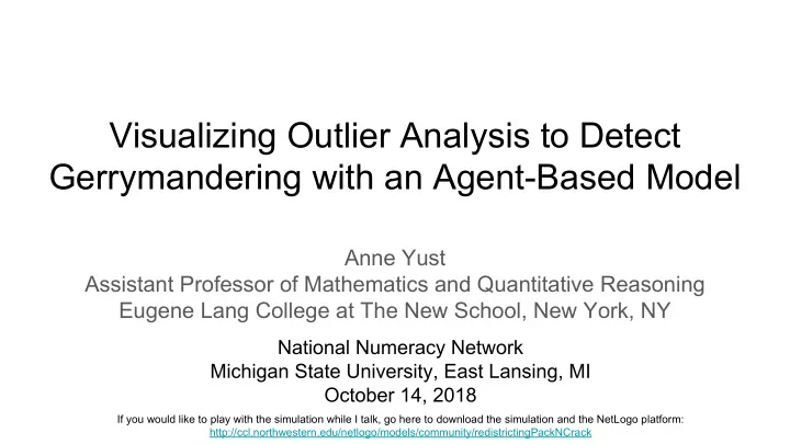 visualizing outlier analysis to detect gerrymandering