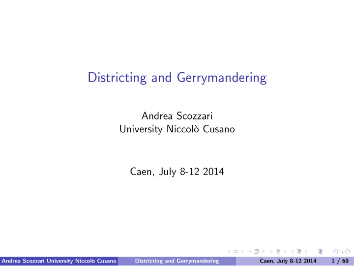 districting and gerrymandering