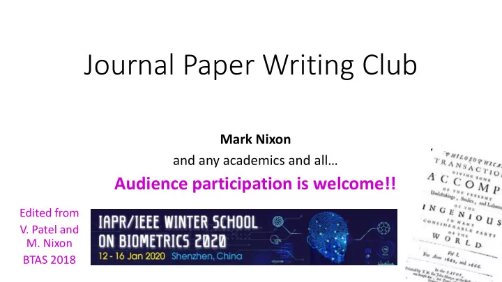 journal paper writing club