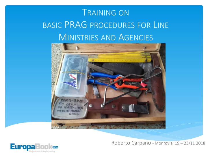 t raining on basic prag procedures for l ine m inistries