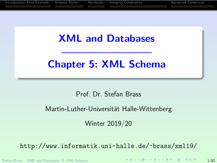 xml and databases chapter 5 xml schema
