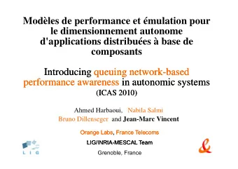 Modles de performance et mulation pour  le dimensionnement autonome  d'applications