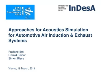 for Automotive Air Induction &amp; Exhaust  Systems  Fabiano Bet  Gerald Seider  Simon Bless