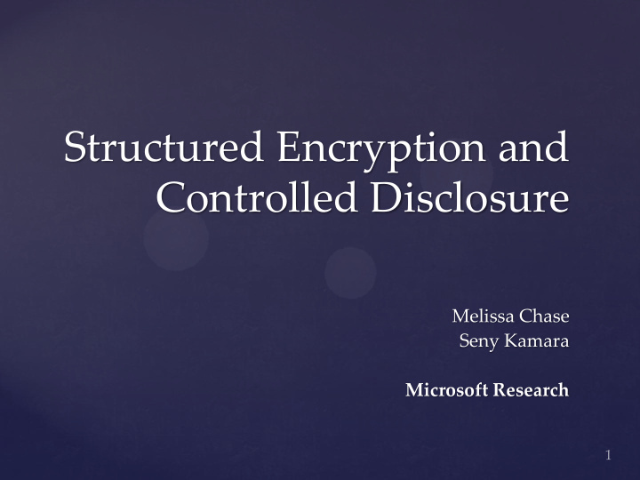 structured encryption and