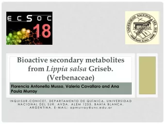 from Lippia salsa Griseb. (Verbenaceae)  Florencia Antonella Musso, Valeria Cavallaro and Ana