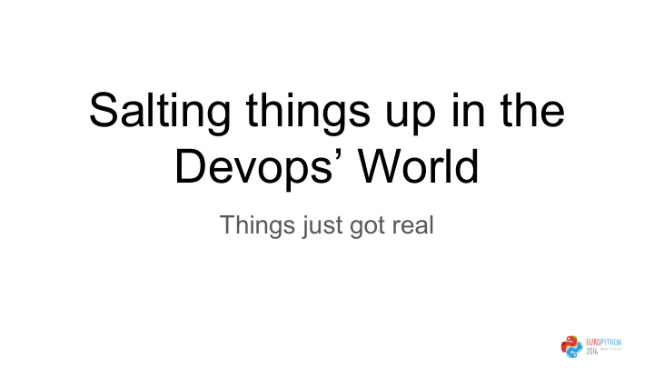 salting things up in the devops world