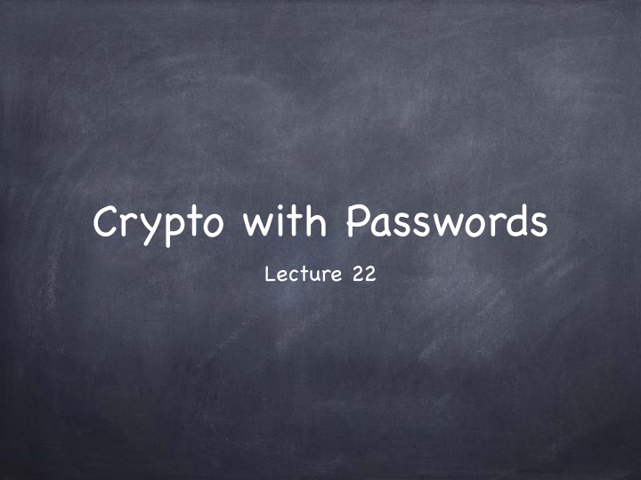 crypto with passwords