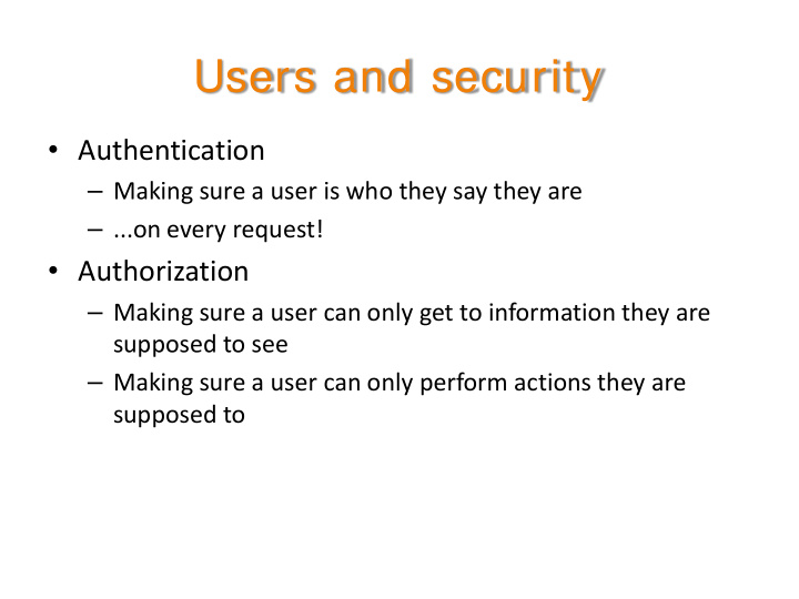 users and security