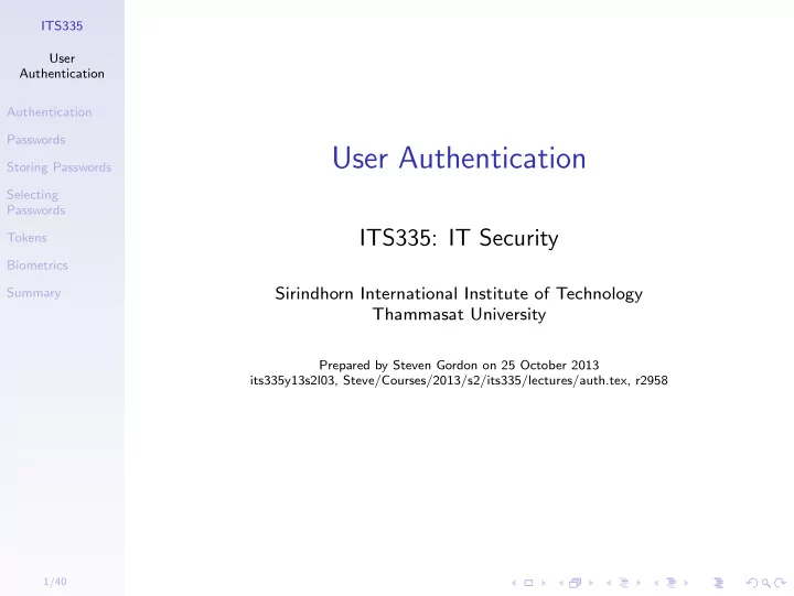 user authentication