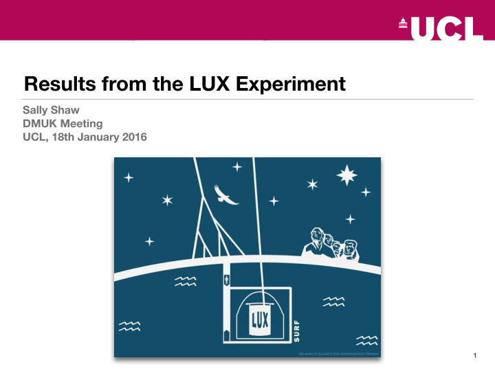 results from the lux experiment