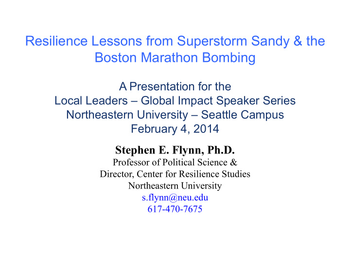 resilience lessons from superstorm sandy amp the boston