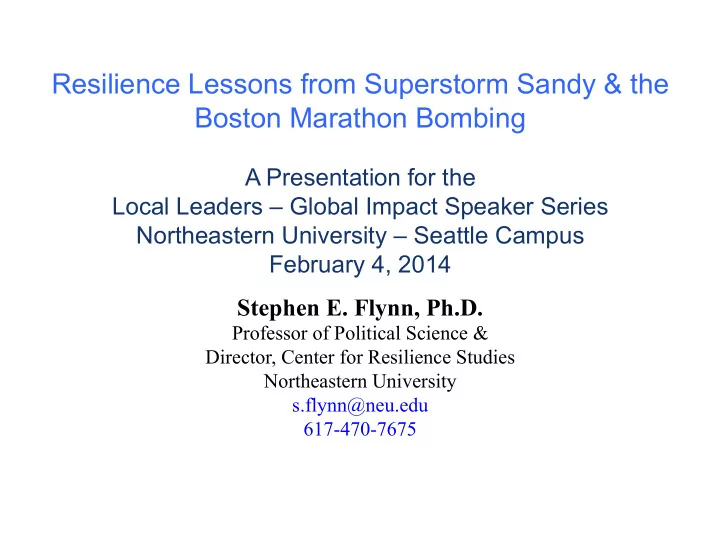 resilience lessons from superstorm sandy amp the boston