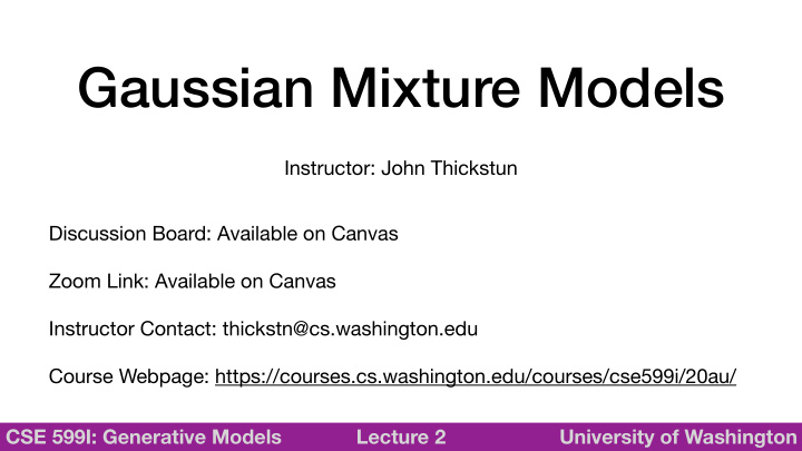 gaussian mixture models