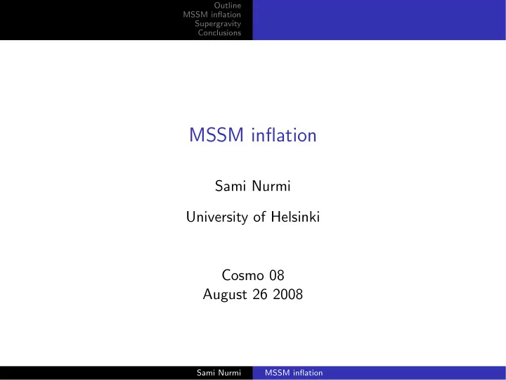 mssm inflation