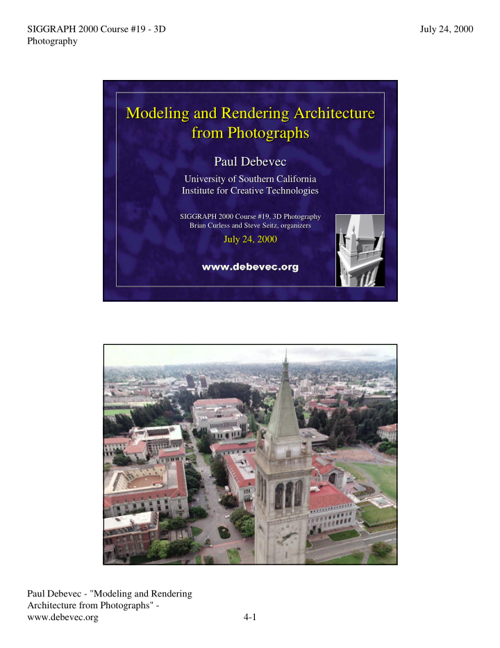 modeling and rendering architecture modeling and