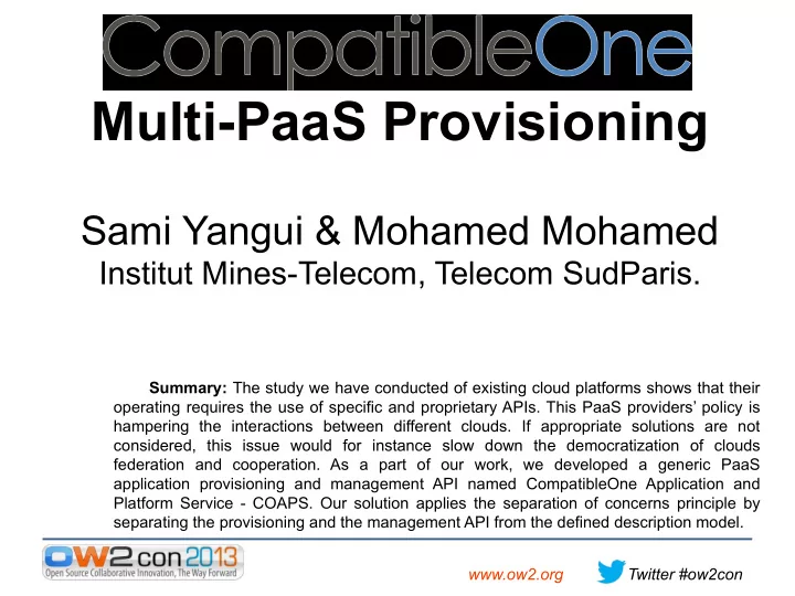 multi paas provisioning