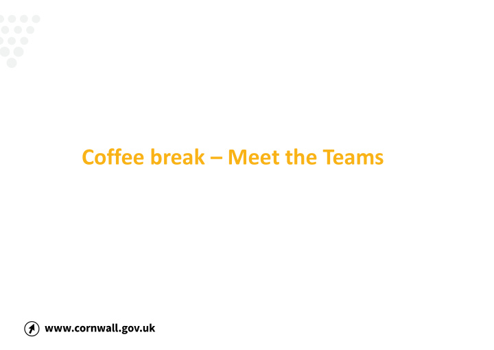 coffee break meet the teams non mains foul drainage