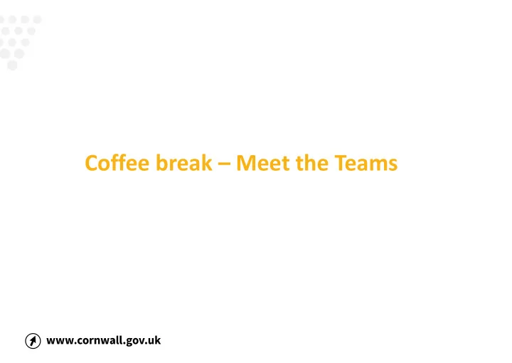 coffee break meet the teams non mains foul drainage