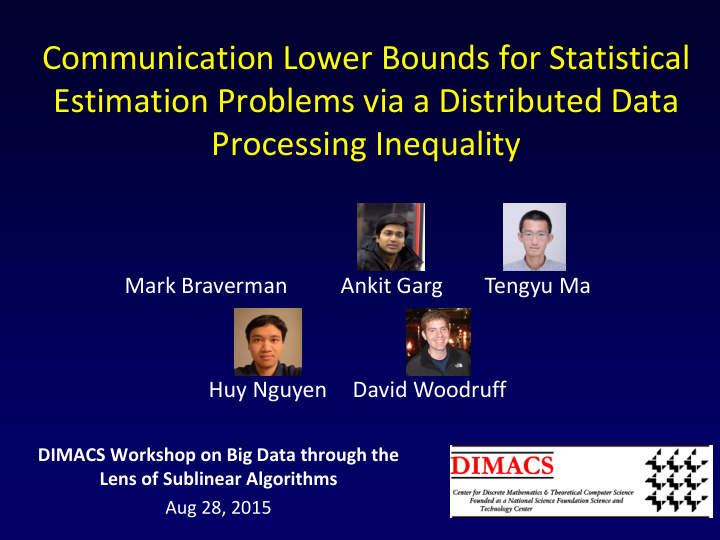 communication lower bounds for statistical