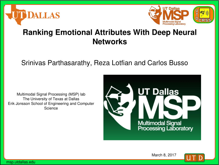 ranking emotional attributes with deep neural networks