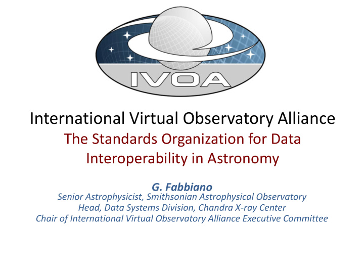 international virtual observatory alliance
