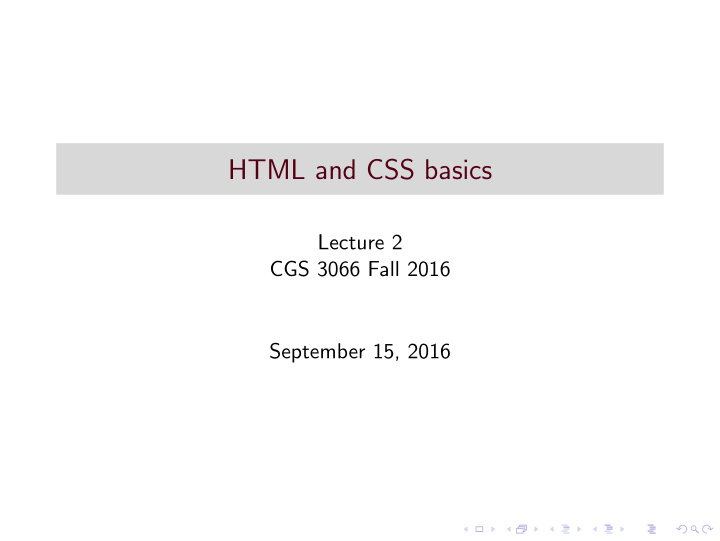 html and css basics