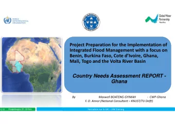 Project Preparation for the Implementation of  Integrated Flood Management with a focus on  Benin,