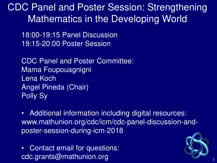 cdc panel and poster session strengthening mathematics in