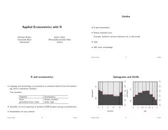 Applied Econometrics with R  R and econometrics  Robust standard errors  Example: Sandwich
