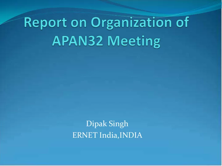 dipak singh ernet india india planning