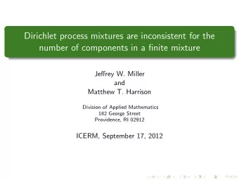 Dirichlet process mixtures are inconsistent for the  number of components in a finite mixture