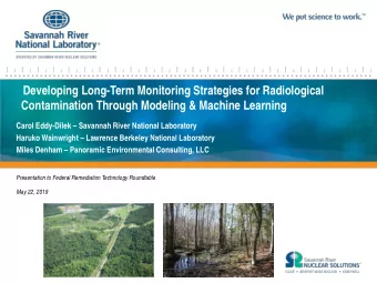 Developing Long-Term Monitoring Strategies for Radiological Contamination Through Modeling &amp;