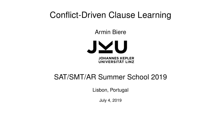 conflict driven clause learning