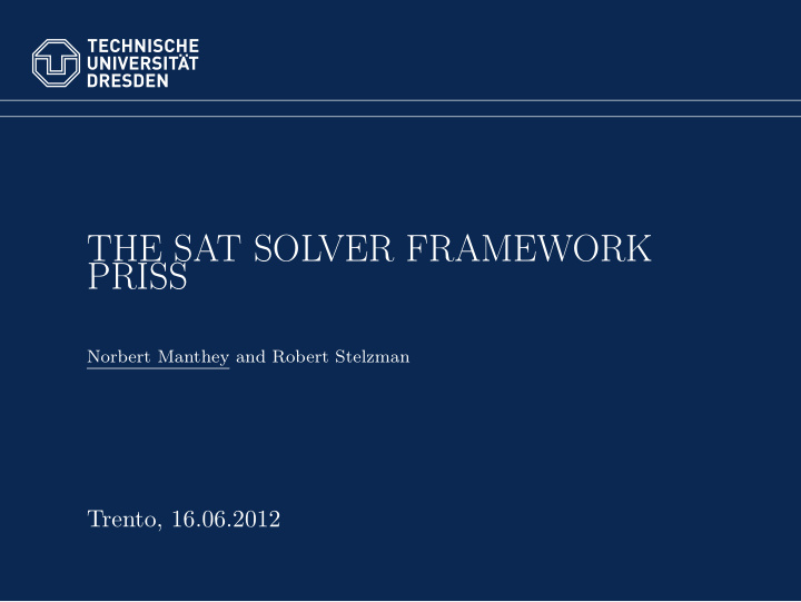 the sat solver framework priss