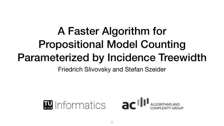 a faster algorithm for propositional model counting