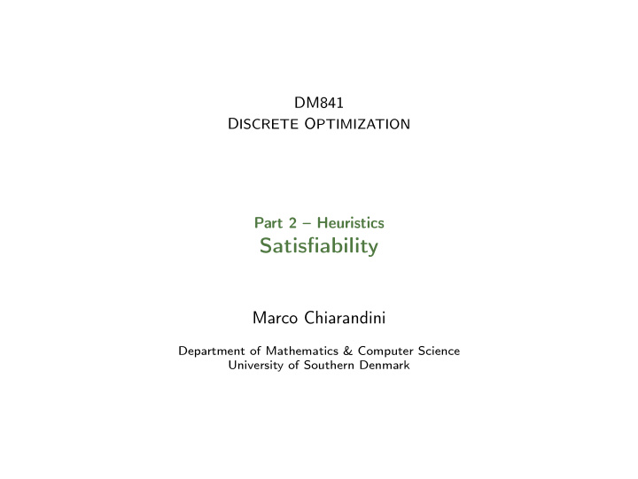 satisfiability