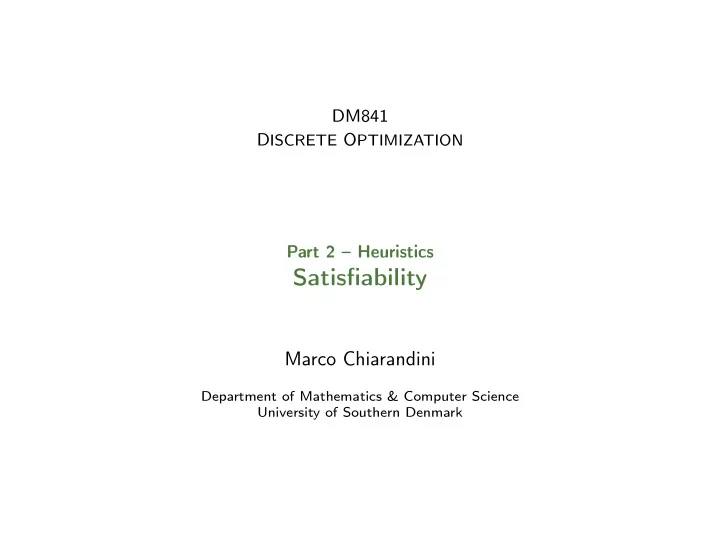 satisfiability