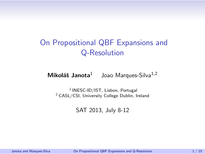 on propositional qbf expansions and q resolution