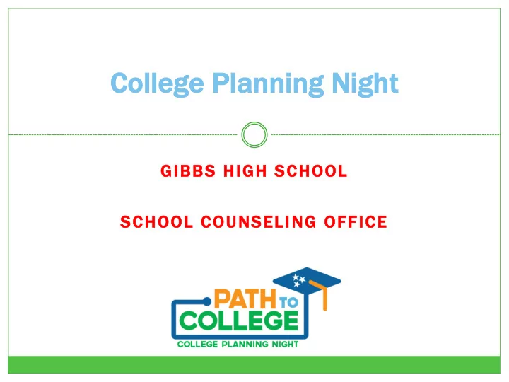college p planning n night