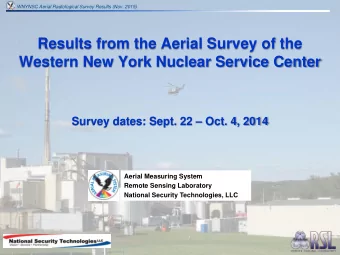 Results from the Aerial Survey of the  Western New York Nuclear Service Center  Survey dates: Sept.