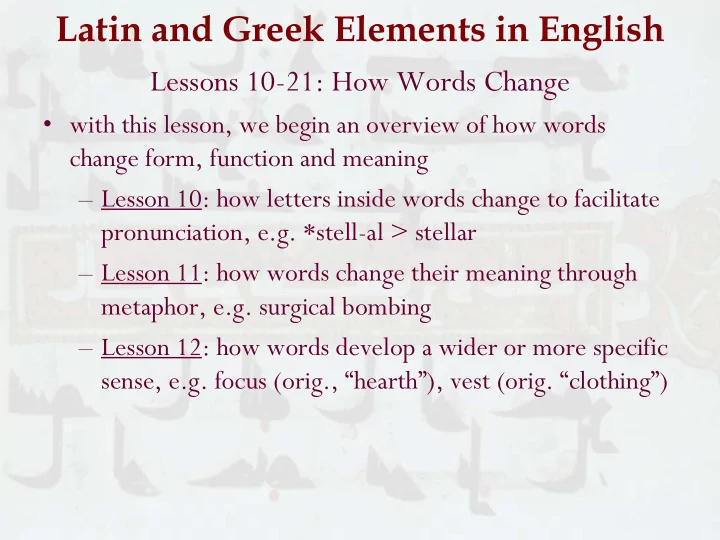 latin and greek elements in english