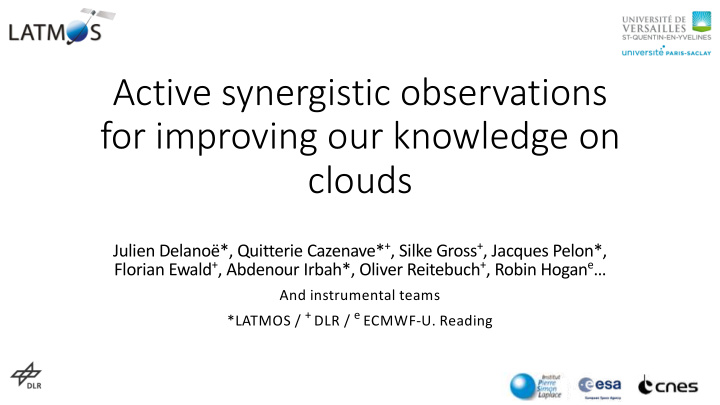 active synergistic observations for improving our