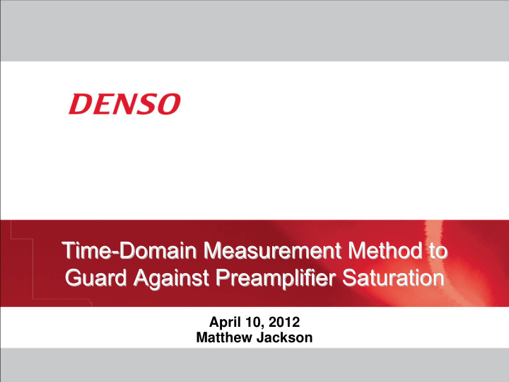 time domain measurement method to domain measurement