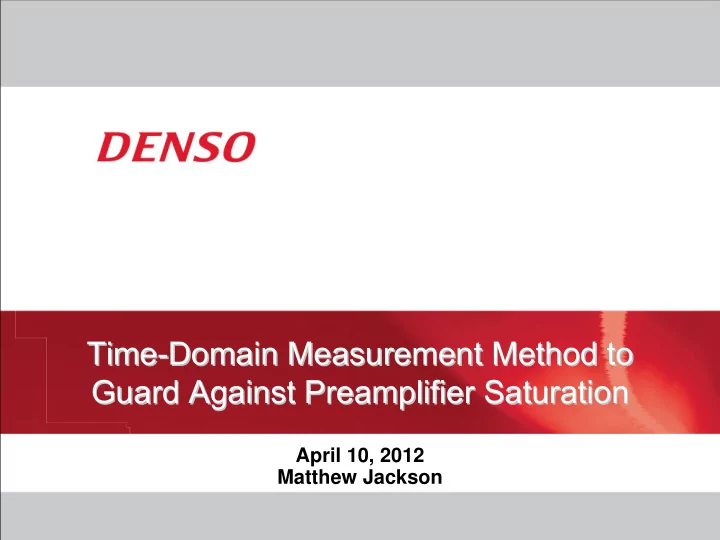 time domain measurement method to domain measurement