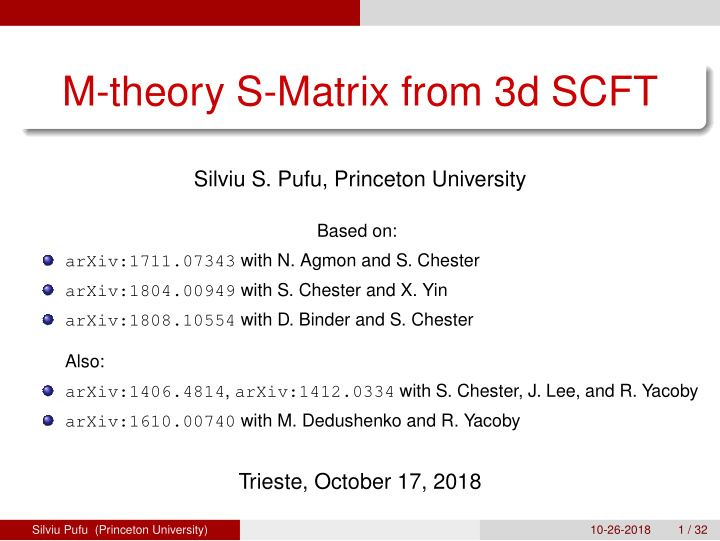 m theory s matrix from 3d scft
