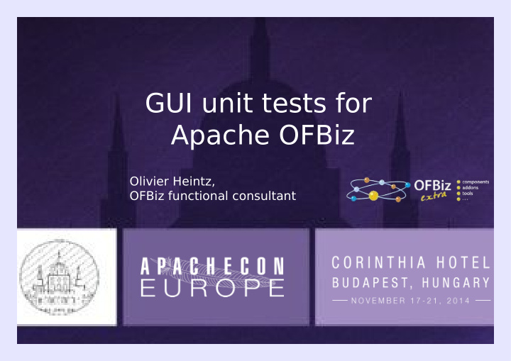 gui unit tests for apache ofbiz
